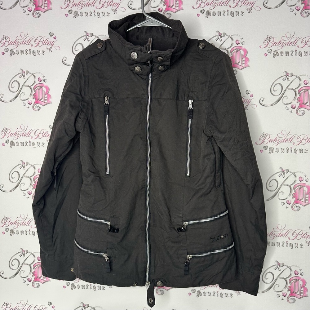 Burton snowboard winter ski jacket coat Black with Zipper Details waterproof